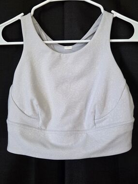 Lululemon Women’s High-Neck Crop Bralette - Floral White-Light Lavender Size 10